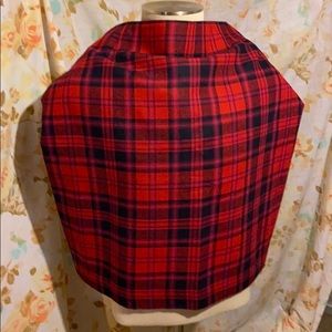 Red plaid lined skirt